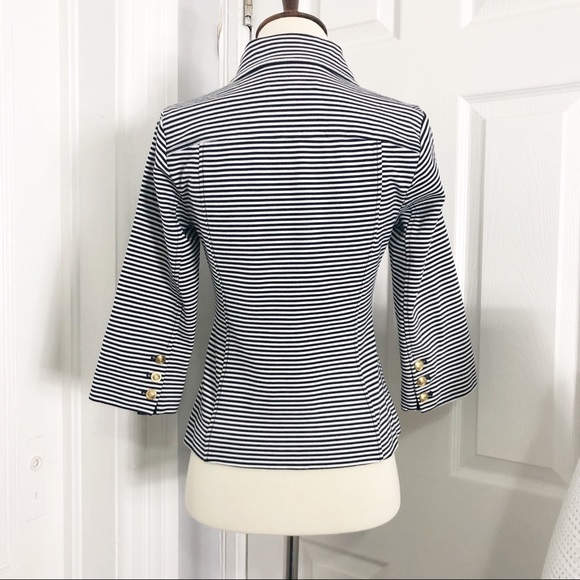 CAbi Stripped Blazer Anchor Gold Buttons size XS - Picture 2 of 8